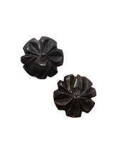 Load image into Gallery viewer, 1940s Carved Bakelite Brown Screwback Earrings
