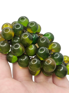 1940s Rare Miriam Haskell Green Bakelite Grapes Brooch