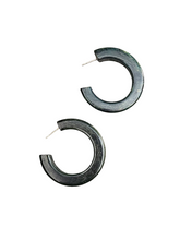 Load image into Gallery viewer, 1940s Blue Moon Bakelite Hoop Earrings
