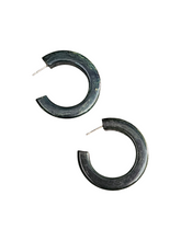 Load image into Gallery viewer, 1940s Blue Moon Bakelite Hoop Earrings
