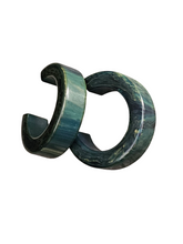 Load image into Gallery viewer, 1940s Blue Moon Bakelite Hoop Earrings
