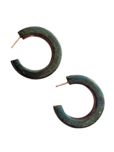 Load image into Gallery viewer, 1940s Blue Moon Bakelite Hoop Earrings
