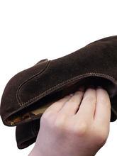 Load image into Gallery viewer, 1940s Dark Brown Suede Cut Out High Up Shoes

