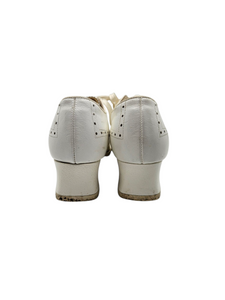 1940s World War Two NNC Navy Nurse Corps Oxford Style White Leather Shoes