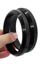 Load image into Gallery viewer, 1940s Black Pressed Bakelite Bangle Set
