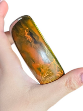 Load image into Gallery viewer, 1940s MEGA Orange and Green Marbled Chunky Bangle

