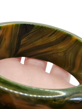 Load image into Gallery viewer, 1940s MEGA Orange and Green Marbled Chunky Bangle
