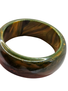 1940s MEGA Orange and Green Marbled Chunky Bangle