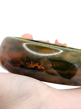Load image into Gallery viewer, 1940s MEGA Orange and Green Marbled Chunky Bangle
