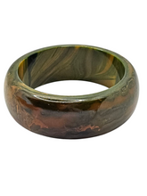 Load image into Gallery viewer, 1940s MEGA Orange and Green Marbled Chunky Bangle
