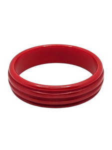 1940s Red Ribbed Bakelite Bangle