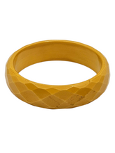 Load image into Gallery viewer, 1940s Bright Yellow Faceted Bakelite Bangle
