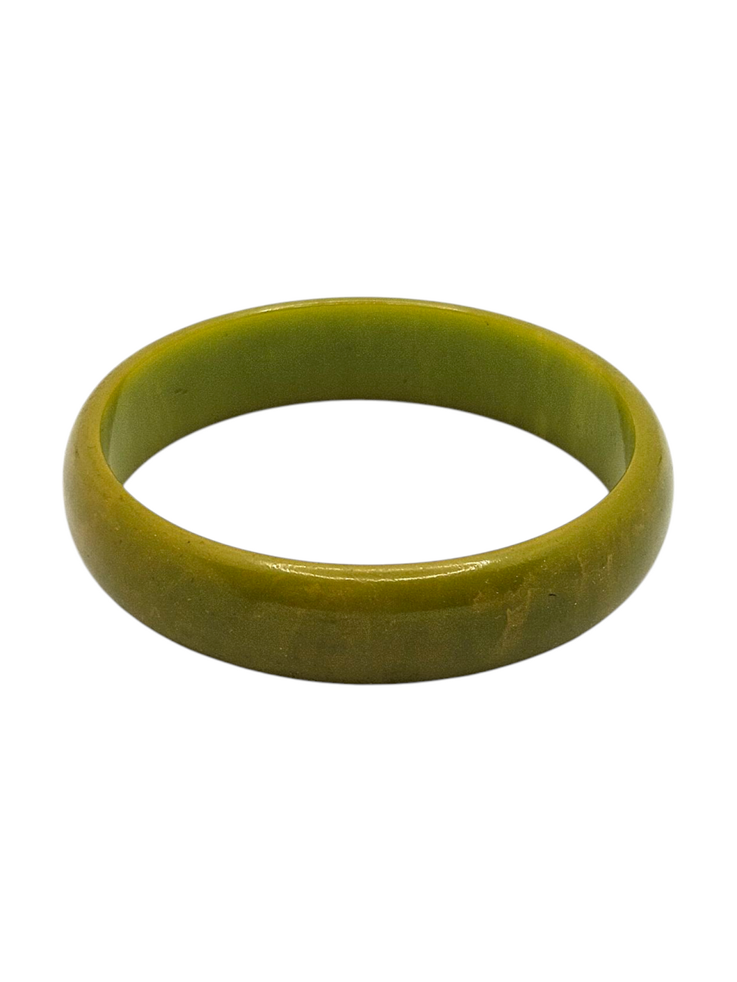 1940s Chartreuse Green Bakelite Bangle