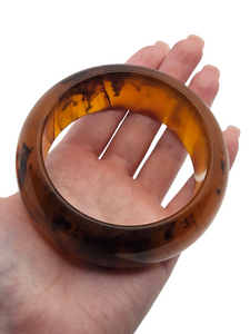 1940s Chunky MEGA Inky Torty Bakelite Bangle
