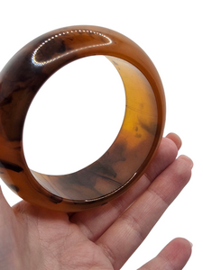 1940s Chunky MEGA Inky Torty Bakelite Bangle