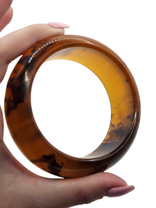1940s Chunky MEGA Inky Torty Bakelite Bangle