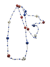 Load image into Gallery viewer, 1940s Red, White and Blue Speckled Glass and Wire Necklace
