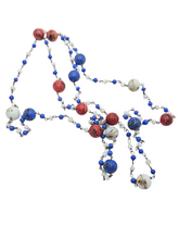 Load image into Gallery viewer, 1940s Red, White and Blue Speckled Glass and Wire Necklace
