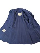 Load image into Gallery viewer, 1940s Navy Blue Gabardine Beaded Double Collar Suit
