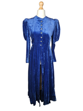 Load image into Gallery viewer, Edwardian Rare Blue Velvet Balloon Sleeve Long Coat

