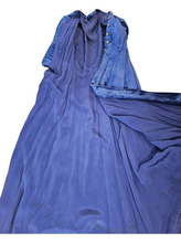 Load image into Gallery viewer, Edwardian Rare Blue Velvet Balloon Sleeve Long Coat
