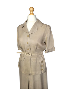 1930s Rare Deadstock Beige Moygashel Safari Suit
