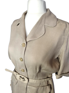 1930s Rare Deadstock Beige Moygashel Safari Suit