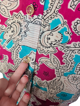 Load image into Gallery viewer, 1940s Pink, Blue, Black and White Novelty Print Blouse
