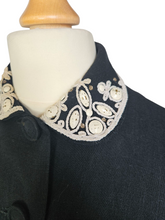 Load image into Gallery viewer, 1940s Black Cropped Lightweight Blouse/Jacket
