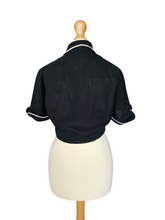 Load image into Gallery viewer, 1940s Black Cropped Lightweight Blouse/Jacket
