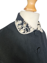 Load image into Gallery viewer, 1940s Black Cropped Lightweight Blouse/Jacket
