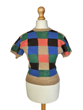 Load image into Gallery viewer, 1940s Multicoloured Patch Work Knitted Jumper
