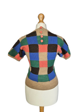 Load image into Gallery viewer, 1940s Multicoloured Patch Work Knitted Jumper
