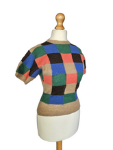 Load image into Gallery viewer, 1940s Multicoloured Patch Work Knitted Jumper
