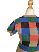 Load image into Gallery viewer, 1940s Multicoloured Patch Work Knitted Jumper
