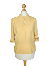Load image into Gallery viewer, 1940s Buttermilk Yellow Button Detail Blouse
