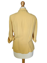 Load image into Gallery viewer, 1940s Buttermilk Yellow Button Detail Blouse
