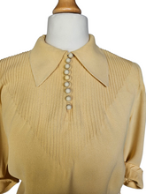 Load image into Gallery viewer, 1940s Buttermilk Yellow Button Detail Blouse
