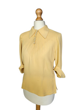 Load image into Gallery viewer, 1940s Buttermilk Yellow Button Detail Blouse

