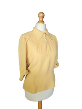 Load image into Gallery viewer, 1940s Buttermilk Yellow Button Detail Blouse
