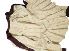 Load image into Gallery viewer, 1940s Pale Yellow and Brown Check Peplum Jacket
