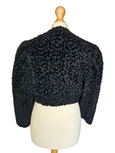 Load image into Gallery viewer, 1940s Black Astrakhan Cropped Jacket
