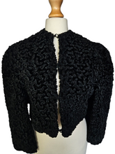 Load image into Gallery viewer, 1940s Black Astrakhan Cropped Jacket
