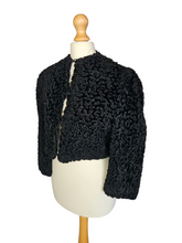 Load image into Gallery viewer, 1940s Black Astrakhan Cropped Jacket
