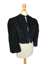 Load image into Gallery viewer, 1940s Black Astrakhan Cropped Jacket
