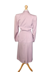 1940s Rare Lilac/Dusky Pink Button Detail Suit