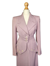 Load image into Gallery viewer, 1940s Rare Lilac/Dusky Pink Button Detail Suit
