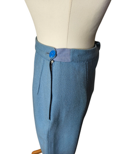 Late 1940s/Early 1950s Powder Blue Peplum Balloon Sleeve Suit