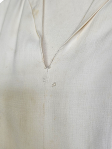 1940s Cream Handpainted Flower Dress