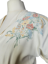 Load image into Gallery viewer, 1940s Cream Handpainted Flower Dress
